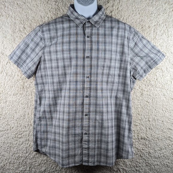 Apt.9* Men's Short Sleeve Button Down Curved Hem Chest Pocket Shirt~ Size XL - Picture 1 of 11